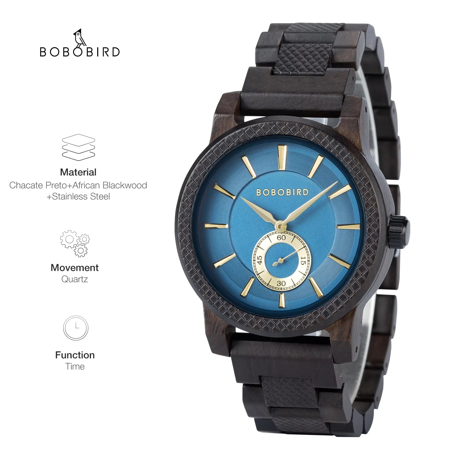 Wood Watch Men Luxury Stylish Quartz Watches Engraved Wooden Timepieces Chronograph Wristwatch Male Clock Custom Gift