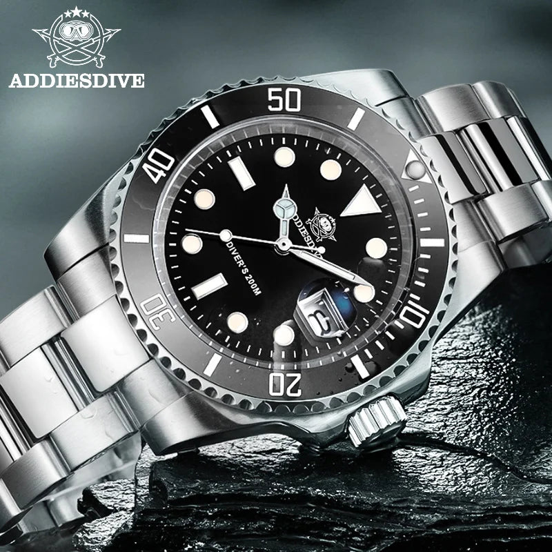 New Men'S Luxury Quartz Watch 200M Diver Watches 41Mm Ceramic Bezel Calendar Display Luminous Watches Men Watch