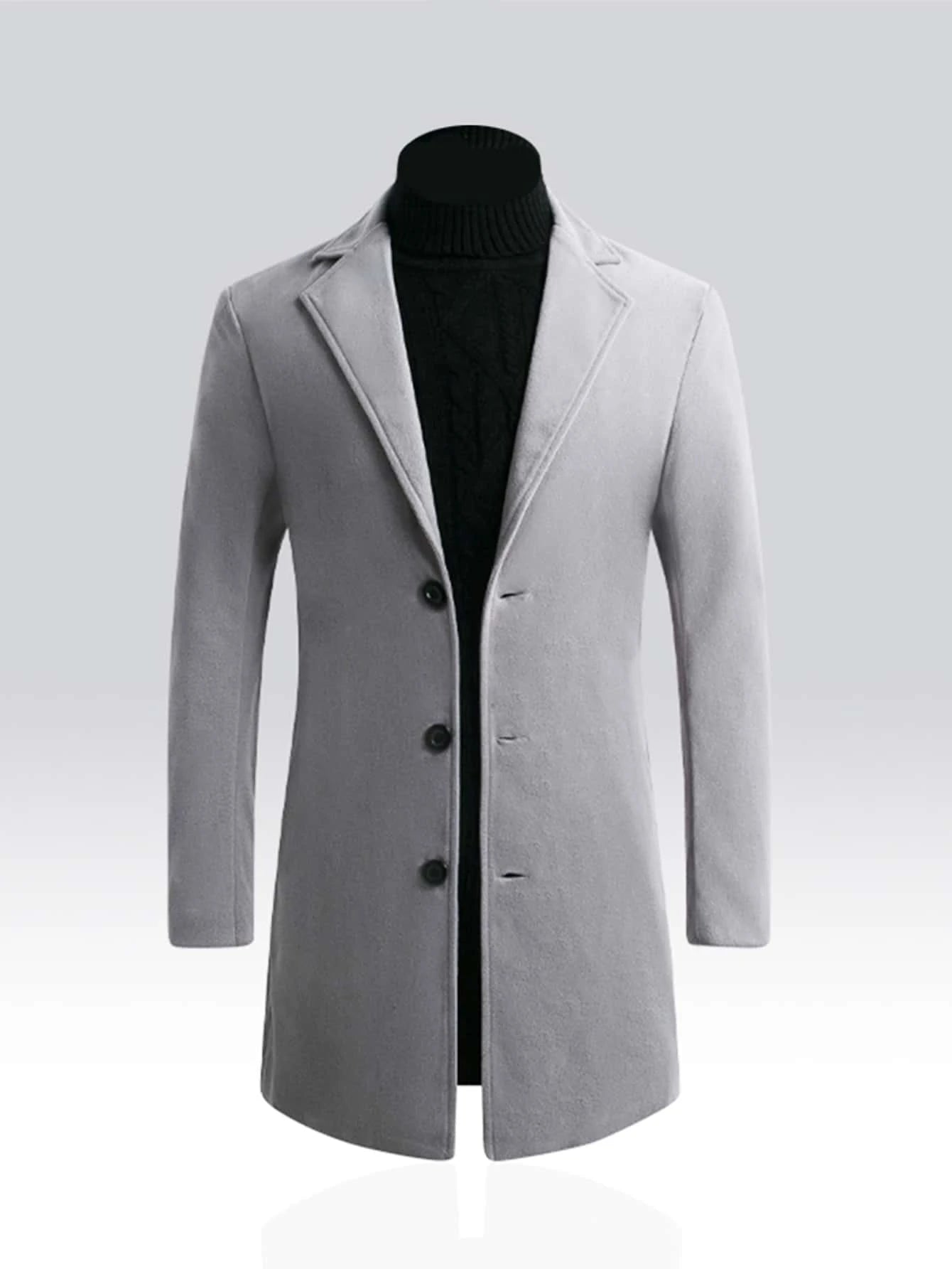 Manfinity Homme Men 1Pc Lapel Collar Single Breasted Overcoat