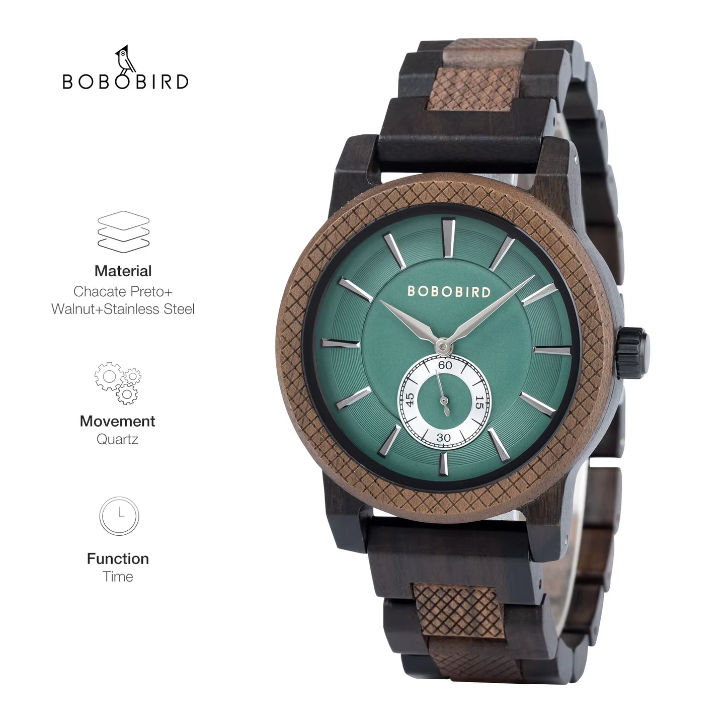 Wood Watch Men Luxury Stylish Quartz Watches Engraved Wooden Timepieces Chronograph Wristwatch Male Clock Custom Gift