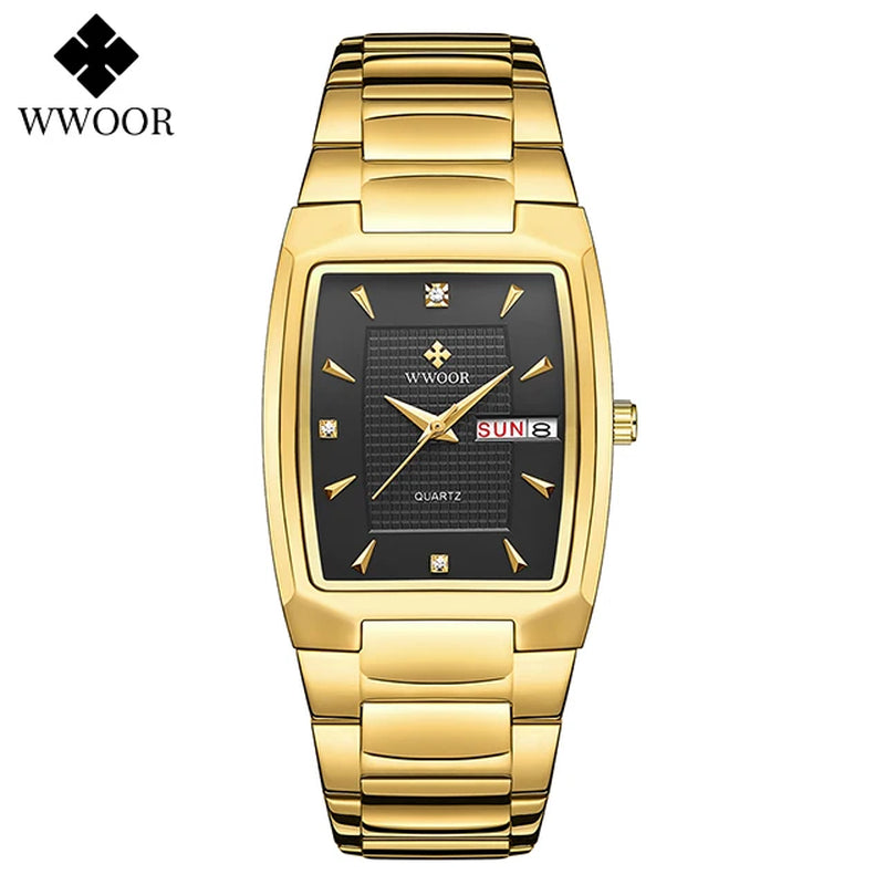 Men'S Wristwatch 2024 WWOOR Brand Luxury Quartz Watch Waterproof Business Male Date Clock Casual Fashion Black Relogio Masculino