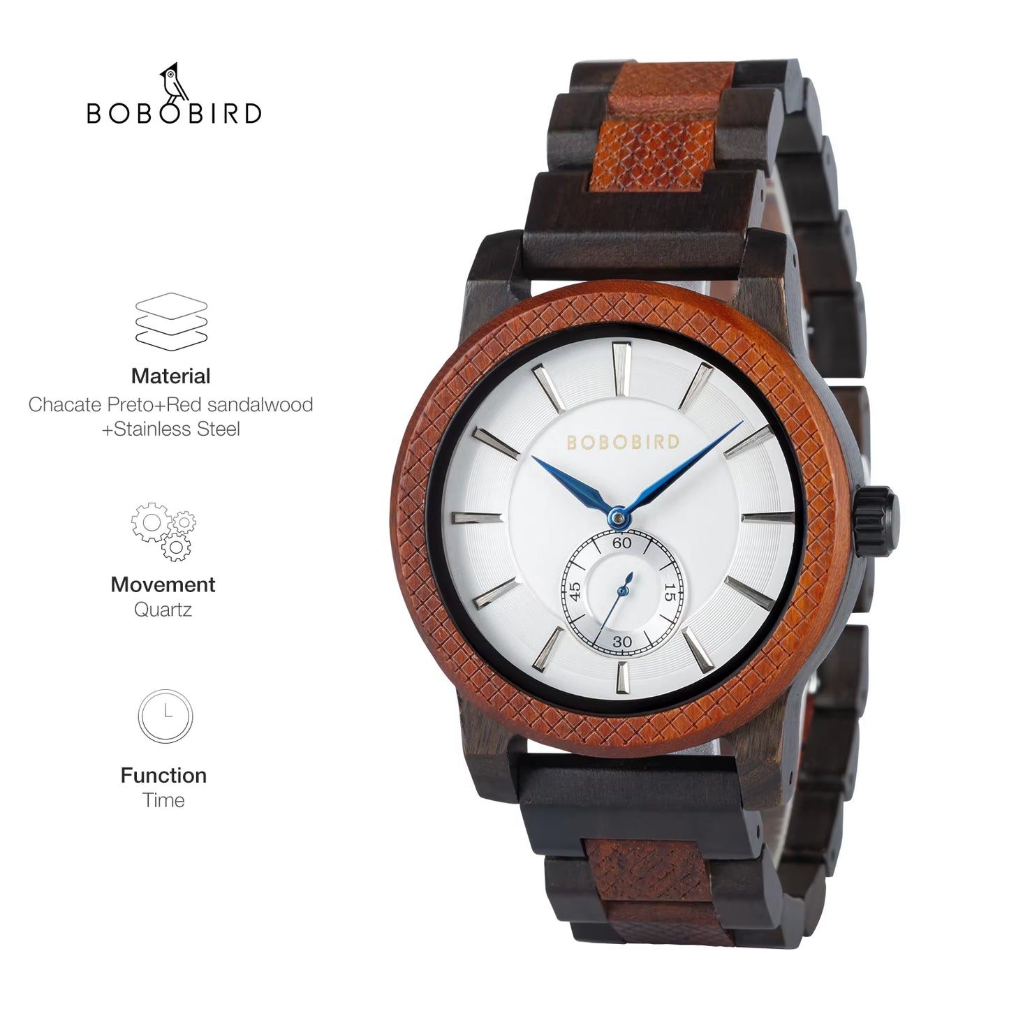 Wood Watch Men Luxury Stylish Quartz Watches Engraved Wooden Timepieces Chronograph Wristwatch Male Clock Custom Gift