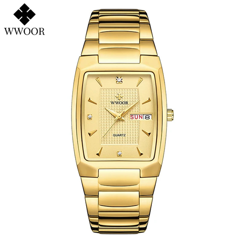 Men'S Wristwatch 2024 WWOOR Brand Luxury Quartz Watch Waterproof Business Male Date Clock Casual Fashion Black Relogio Masculino