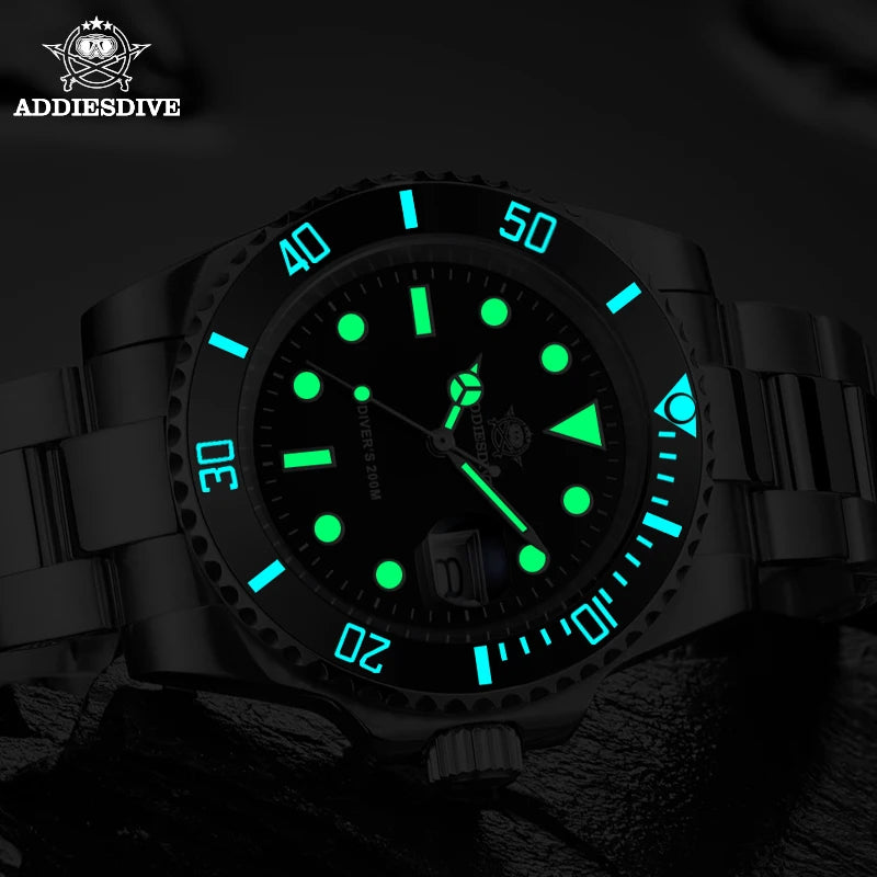 New Men'S Luxury Quartz Watch 200M Diver Watches 41Mm Ceramic Bezel Calendar Display Luminous Watches Men Watch