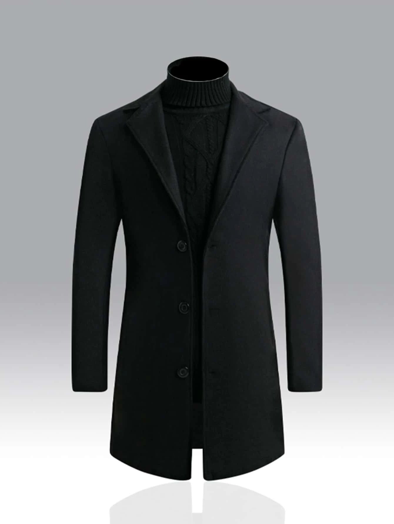 Manfinity Homme Men 1Pc Lapel Collar Single Breasted Overcoat