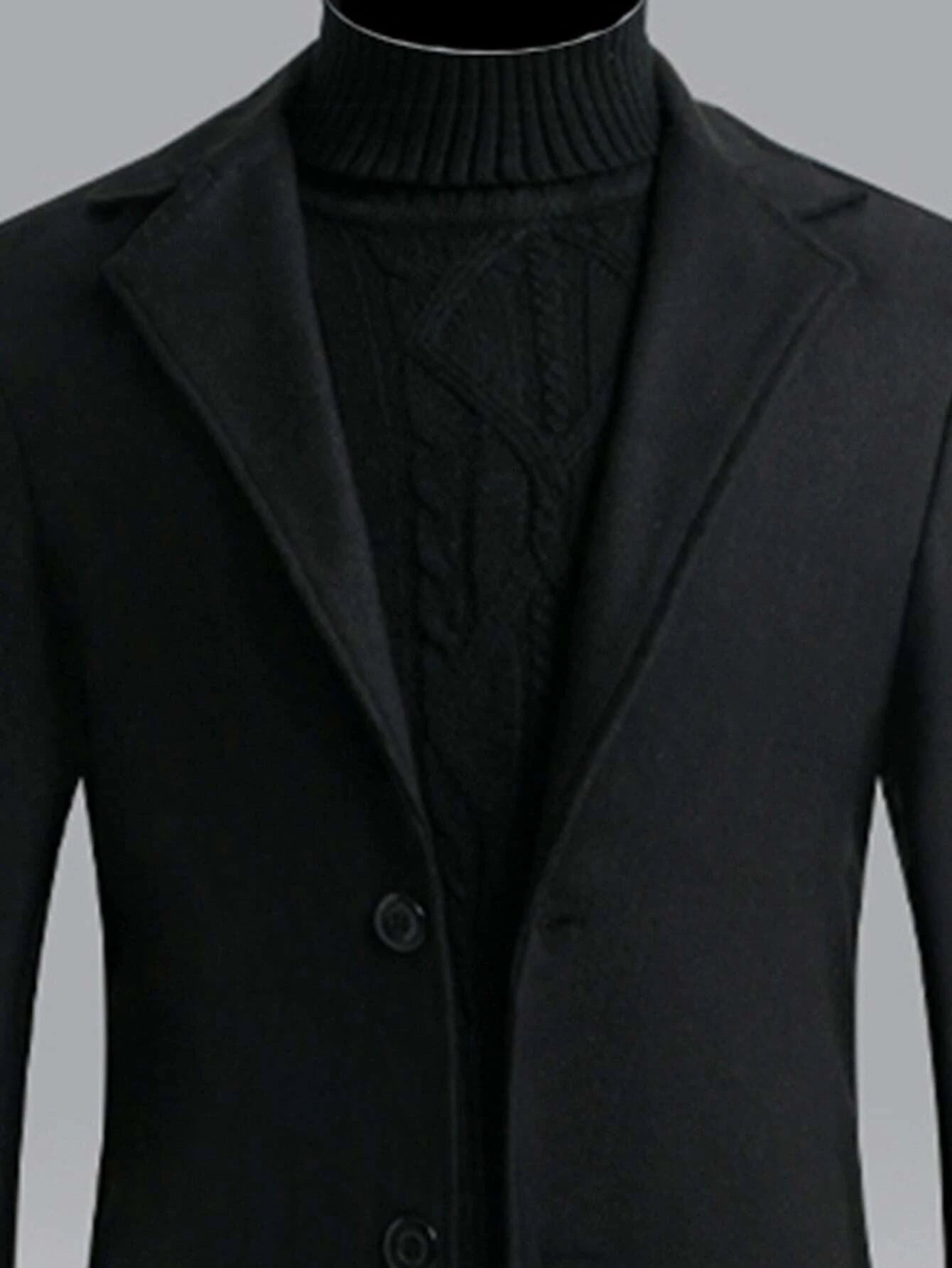 Manfinity Homme Men 1Pc Lapel Collar Single Breasted Overcoat