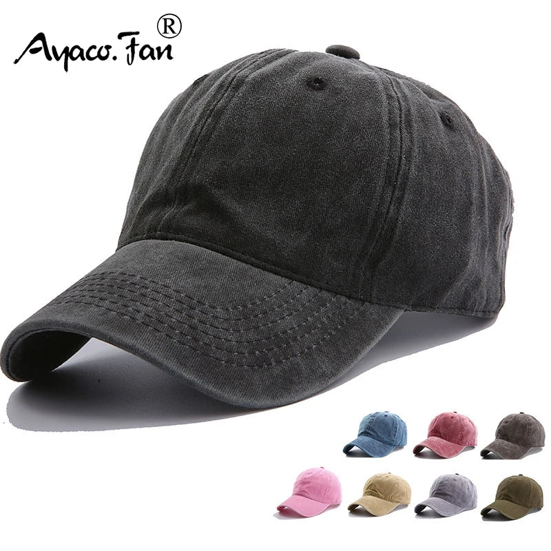 Solid Spring Summer Cap Women Ponytail Baseball Cap Fashion Hats Men Baseball Cap Cotton Outdoor Simple Vintag Visor Casual Cap