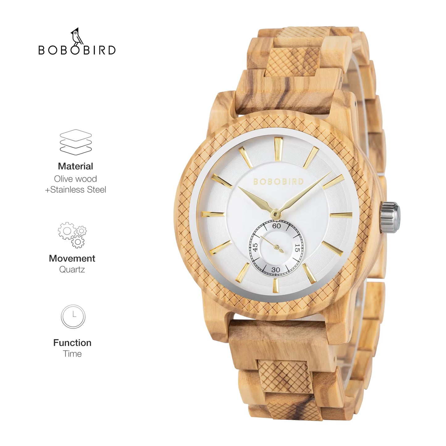 Wood Watch Men Luxury Stylish Quartz Watches Engraved Wooden Timepieces Chronograph Wristwatch Male Clock Custom Gift