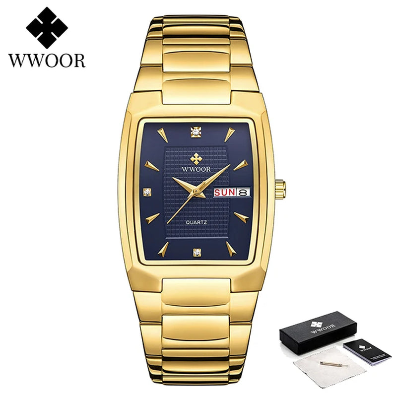 Men'S Wristwatch 2024 WWOOR Brand Luxury Quartz Watch Waterproof Business Male Date Clock Casual Fashion Black Relogio Masculino